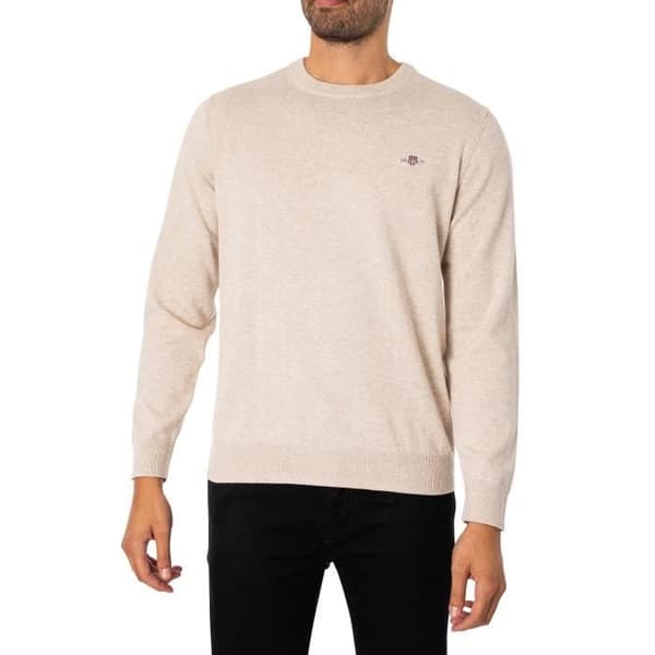 Klassisk bomullströja - GANT - Herr - Beige