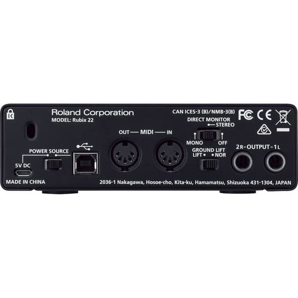Ljudgränssnitt - ROLAND - Rubix22 - USB-driven - 2 ingångar - 2 utgångar