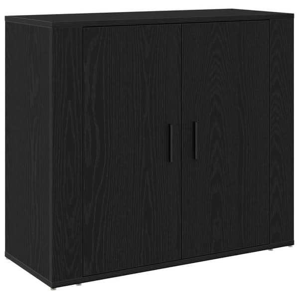 Buffé Ek Svart 80x33x70 cm Tillverkat Trä