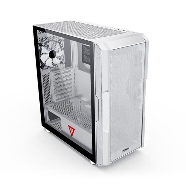 PC-chassi - MODECOM - AMIRANI - Midi Tower - Vit - ARGB-kylning - 3 interna fack