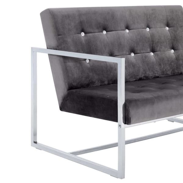 vidaXL 2-sits soffa med armstöd mörkgrå krom och sammet