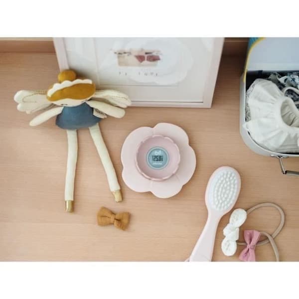 Lotus badtermometer - BÉABA - Old Pink - Multifunktion - Lätt att läsa - Rolig form