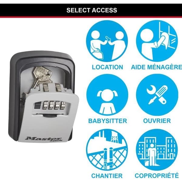 MASTER LOCK Säker nyckellåda [Medium] [Väggmonterad] - 5401EURD - Välj åtkomst Dela dina nycklar säkert