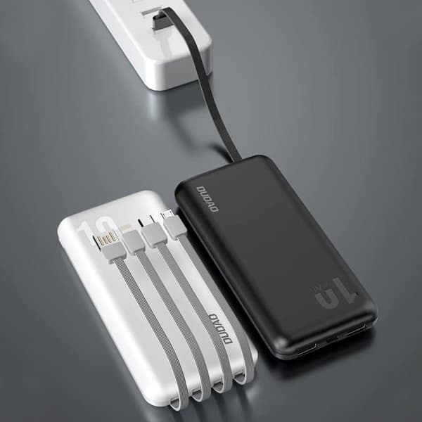 Extern batteri - DUDAO - K6 Pro - 10 000 mAh - 2 USB-A portar - Vit