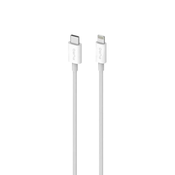 Anslutningskabel - Puro - Plain - USB-C till Lightning - 2m - MFi certifierad - Vit