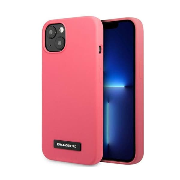 Fuchsia silikonfodral för iPhone 13 mini från Karl Lagerfeld