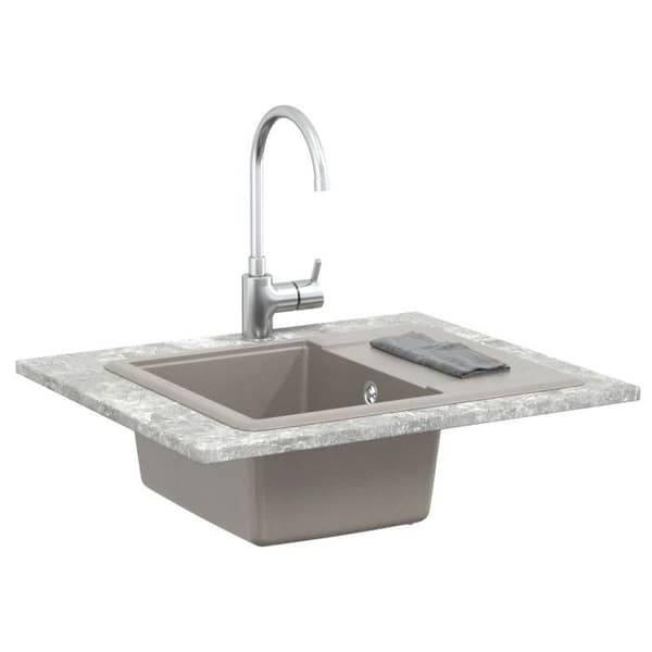 Diskho - VIDAXL - 560 x 460 mm - 80% kvarts 20% harts - Rektangulär - Grå