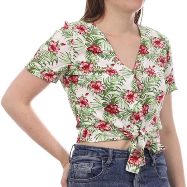 Blus Vit/Röd med blommor Dam Vero Moda Easy