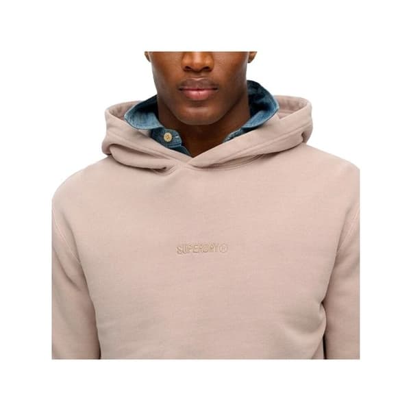 Sweat Superdry Herr Micro Logo Beige Bomull