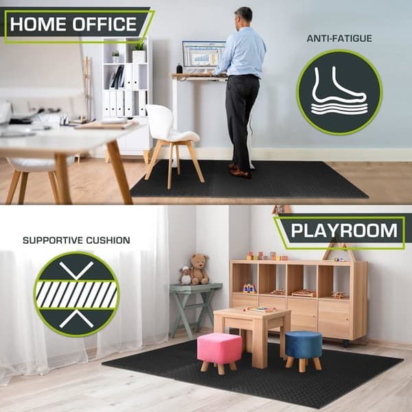 Gymmatta - PROSOURCEFIT - EVA-pussel - 12 sammankopplade plattor - Svart - 48 ft²