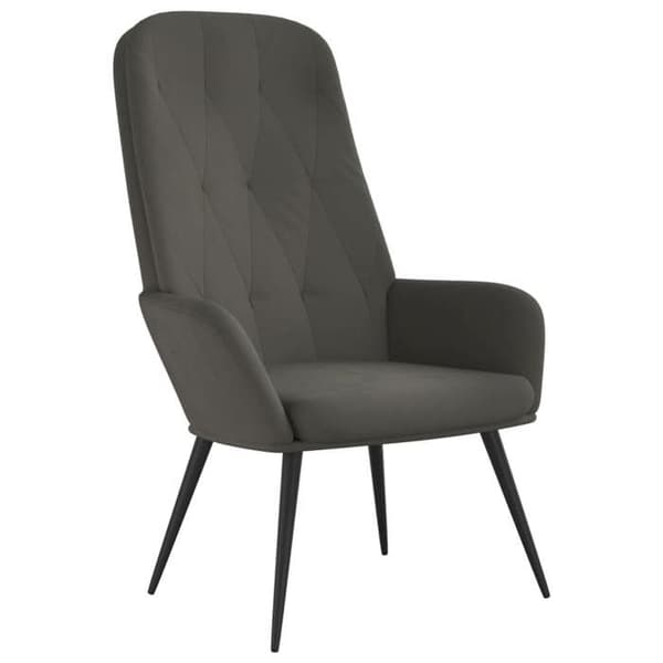 vidaXL Grå velour fåtölj 341195