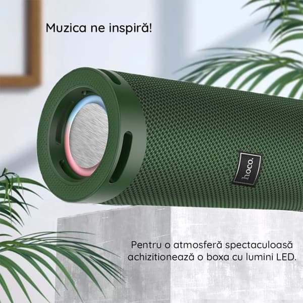 Bärbar Bluetooth-högtalare - HOCO - Dazzling Pulse (HC9) - Bluetooth 5.1 - 10W (2x5W) - LED-ljus