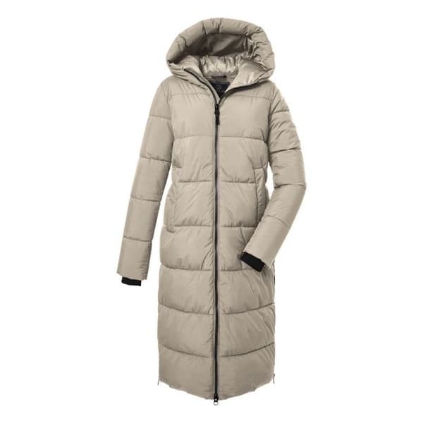 Lång quiltad jacka för kvinnor Killtec GW 50 CT - ljusbeige