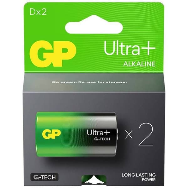 GP Ultra Plus Pile LR20 (D) alkaliska 1.5 V 2 st