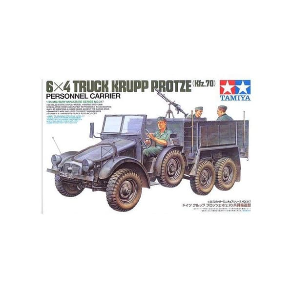 Maquette Militärlastbil Krupp Protze med figurer