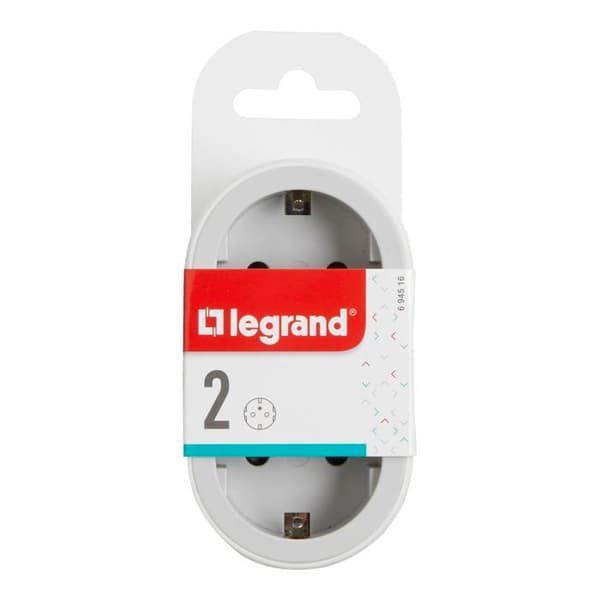 Kontaktdel - LEGRAND - LEGRA-694516 - 2 x Schuko vit - Barnskydd - 16 A