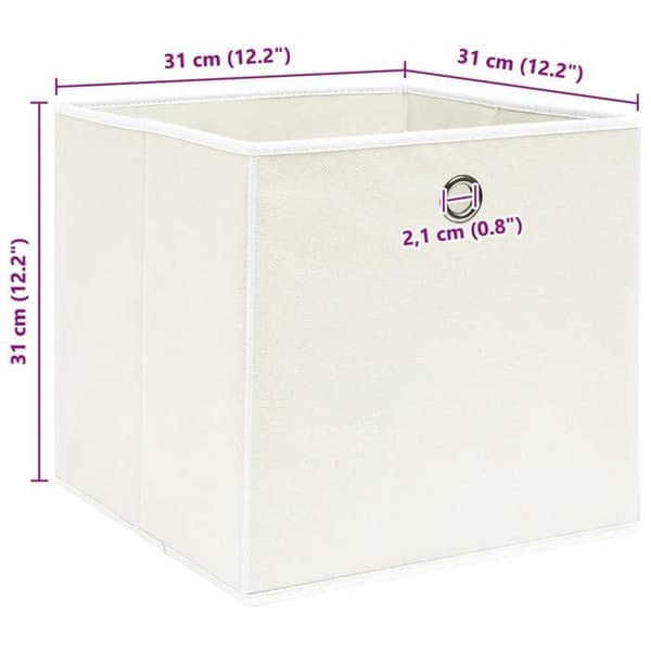 vidaXL Förvaringsboxar 4 st Vit 32x32x32 cm Tyg