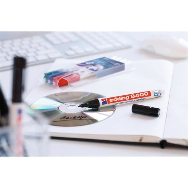 CD/DVD/BD-markör - EDDING - 8400 - 10-pack - Grön - Spets 0,5-1 mm