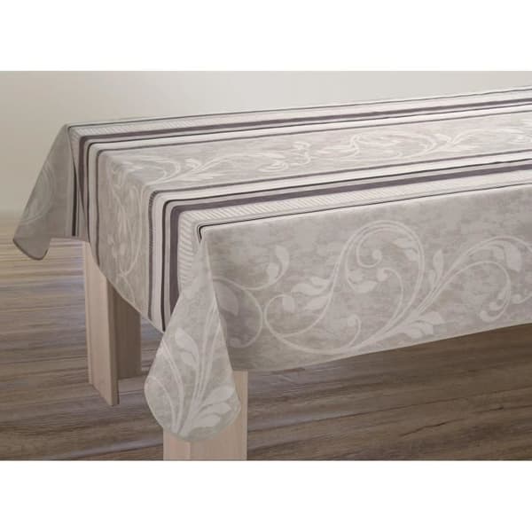 Fläckbeständig duk 150 x 240 cm - Arabesque - Grå - Rektangulär