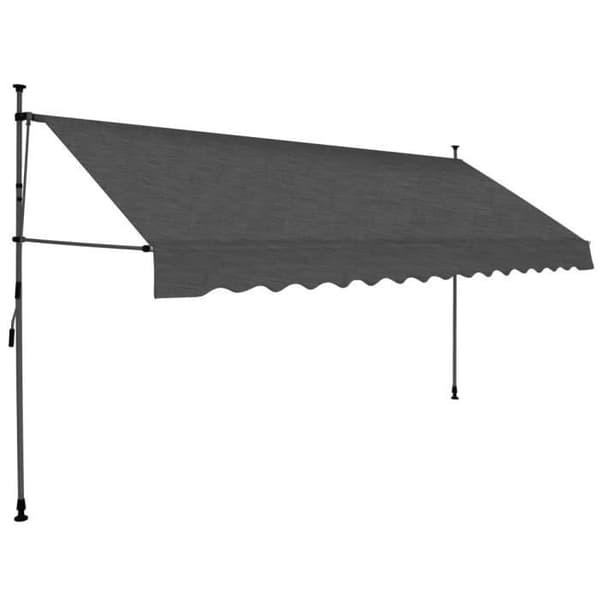 vidaXL Manuell infällbar markis med LED 400 cm Antracit