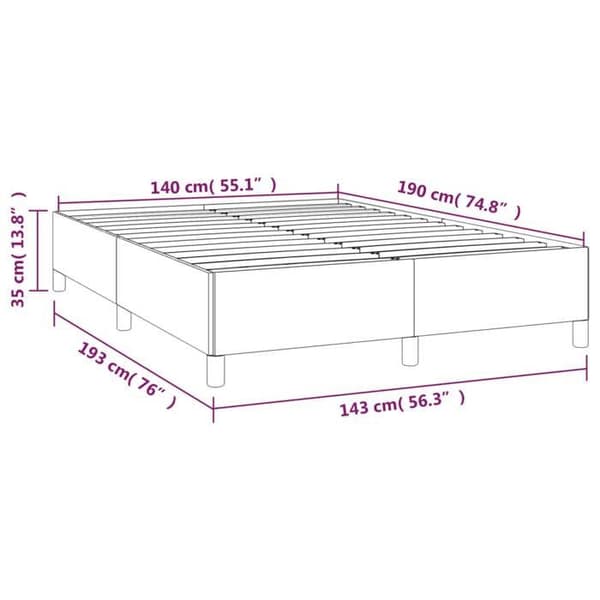 vidaXL Sängram utan madrass svart 140x190 cm sammet 347320