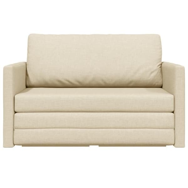 Soffa säng 2 i 1 Kräm 124x71x78 cm Tyg