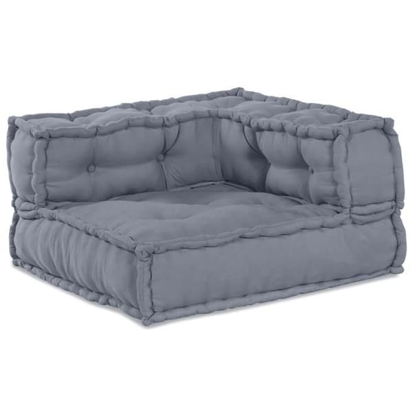 Grå modulär pouf 70x70x54 i tyg