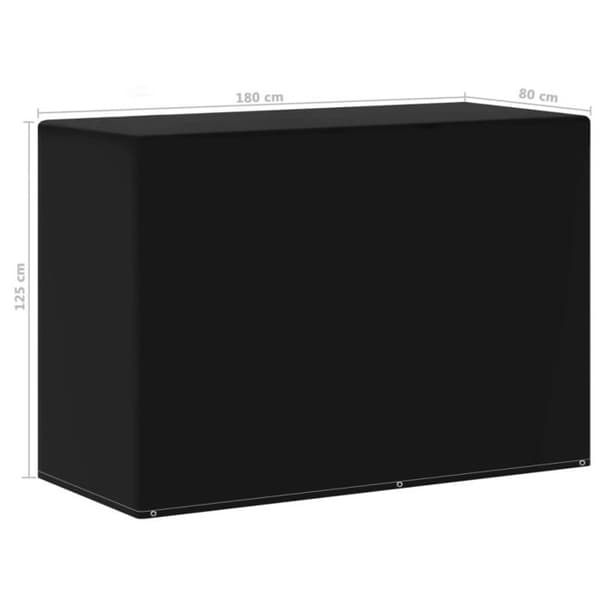 vidaXL Trädgårdsmöbelöverdrag 6 BBQ-öglor 180x80x125 cm