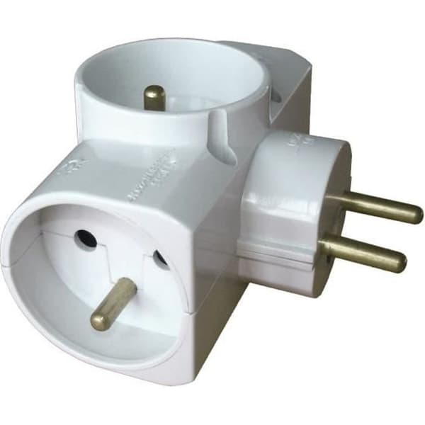 ZENITECH side triplite - Vit - 3 2P+E uttag - Barnsäkerhet - NF standard