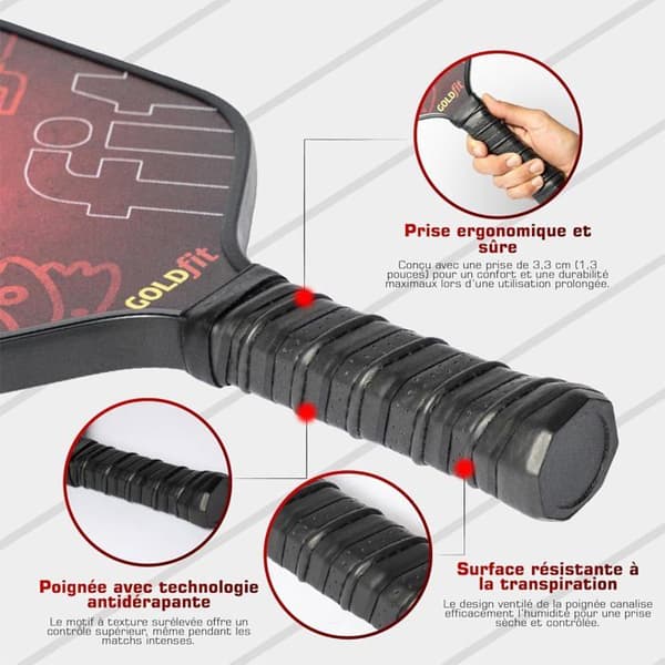Pickleball Paddle Set - Kolfiber - Lätta - Ergonomiska - Väska Inkluderad