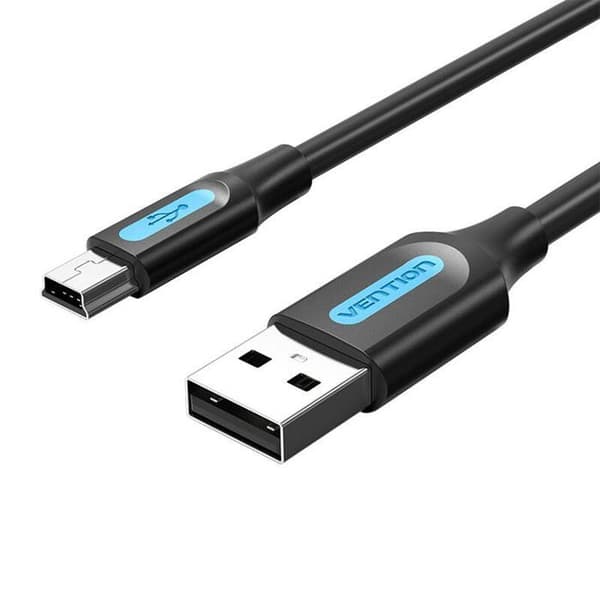 USB 2.0 A till Mini-B - VENTION - COMBD - 0,5 m - 480 Mbps - Svart