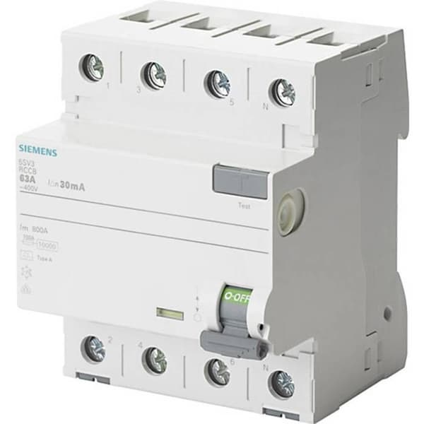 Siemens 5SV33466 Differensbrytare A 4 poler 63 A 0.03 A 400 V