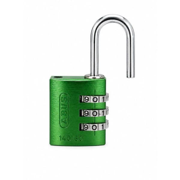 Kombinationslås - ABUS - 145/30 - 3 siffror - Grön aluminium - Resanvändning