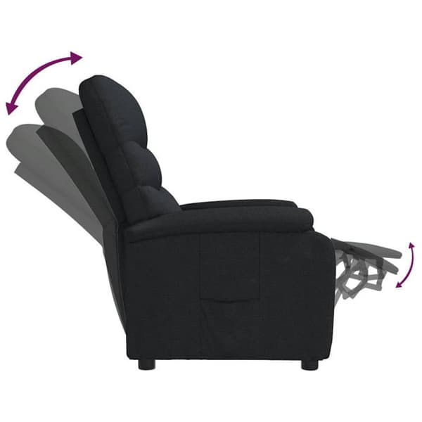 Svart tyg recliner