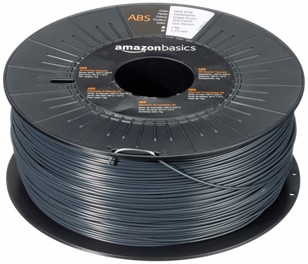 Basics Filament ABS 1,75 mm Mörkgrå 1 kg - Spole för 3D-skrivare