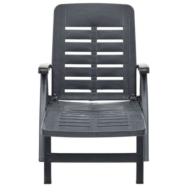 vidaXL Fällbar chaise longue Plastikk Anthracit 48756
