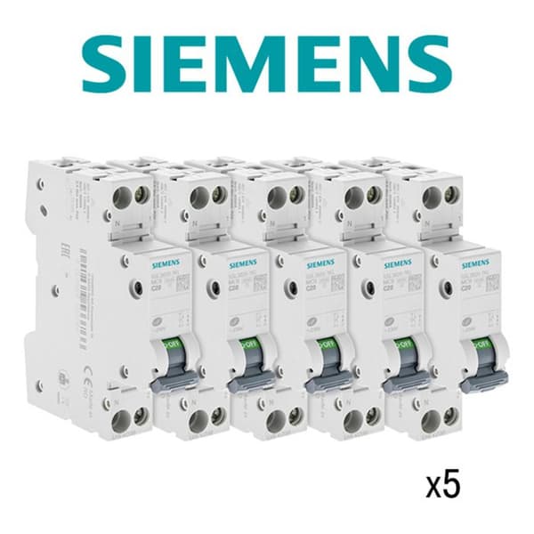 SIEMENS 5-pack med 20A SIEMENS (983) säkringar