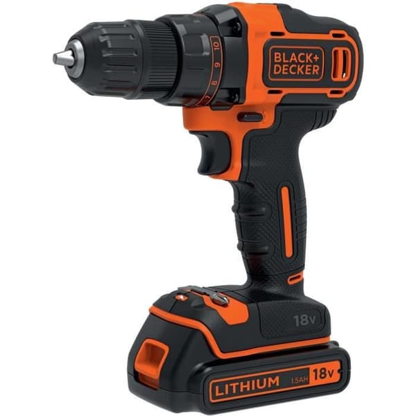 Batteridrill - 18V - BLACK+DECKER - BDCDD186-QW - 1 batteri 1,5 Ah