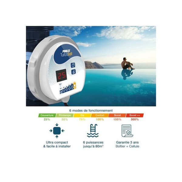 Poolex Turbo Salt elektrolysator - Modell 200 för pool 20m3