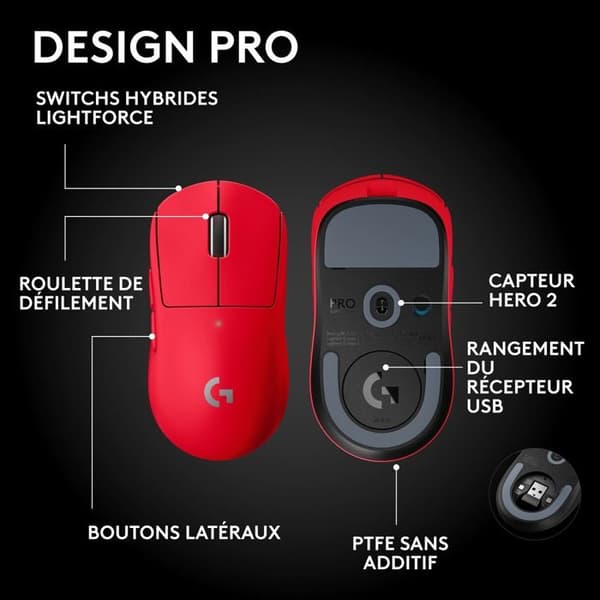 Logitech trådlös gamingmus G PRO X SUPERLIGHT 2 SE Röd för PC och Mac