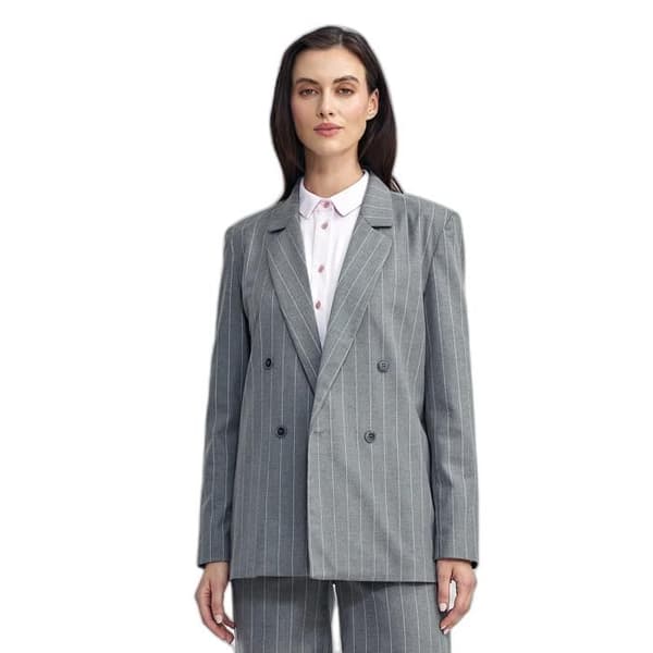 Oversize knäppt blazer för kvinnor Nife Randig