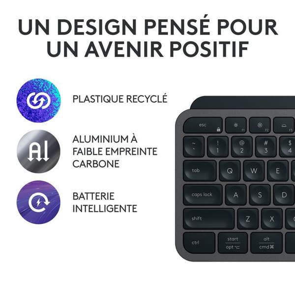 Trådlöst tangentbord Azerty Logitech MX Keys S Plus Svart