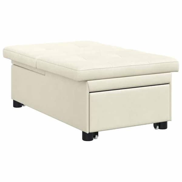 Soffa-säng Creme 67 x 194 x 38 cm Sammet