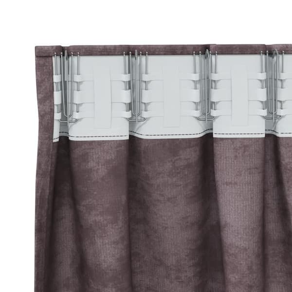 Brun sammetsgardin med öljett 140 x 245 cm - 1 panel, polyester