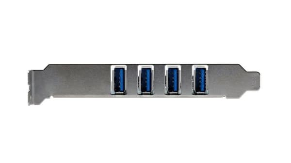 EXSYS EX-11044 PCIe x4 kontrollerkort - 4 USB 3.2 Gen 1-portar (2 externa + 2 interna) Low Profile