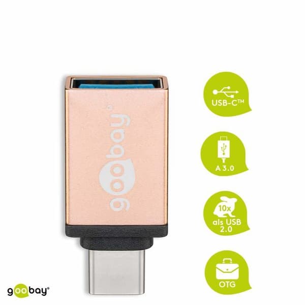 USB-C-adapter - GOOBAY - USB 3.0 - 5 Gbps - Kompatibel med MacBook