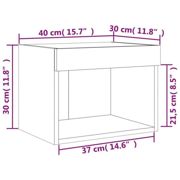 vidaXL Väggmonterade sängbord med LED-lampor 2 st Vit 837114