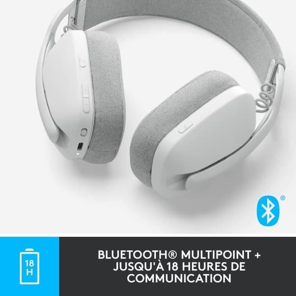 Hörlurar - Trådlösa - Logitech - Zone Vibe 100 - Bluetooth - Störningsskydd - Vit