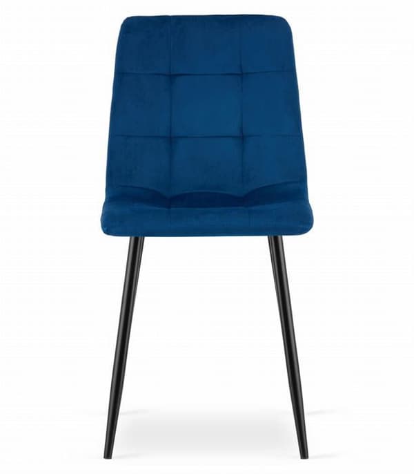 Stol - OSKAR - KARA - Mörkblå sammet - Set om 4 - Moderna design