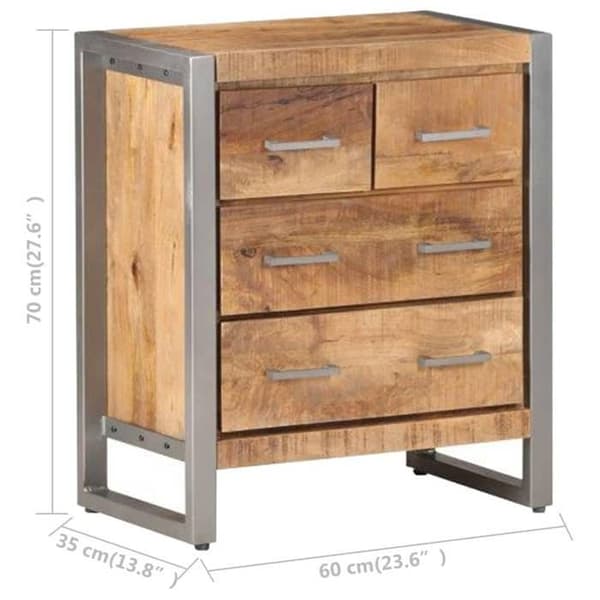 vidaXL Buffé 60x35x70 cm Rå mangoträ 323485
